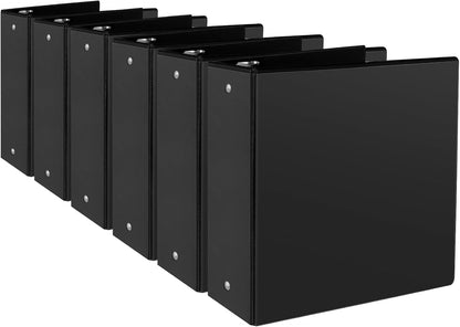 CIXILDTS 0.5-inch Round Ring Binder, Durable 1/2" 3 Ring Binder Fit Letter Size Paper, Presentation View Binders, White,12-Pack