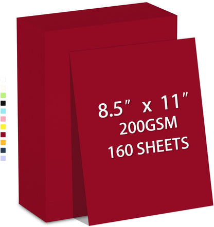 160 Sheets White Cardstock 8.5 x 11 Heavyweight Weight 200gsm Card Stock Paper for Printing, Crafts, Invitations | Smooth Printer Cardstock Paper | Bulk Construction Paper DIY & Professional Use