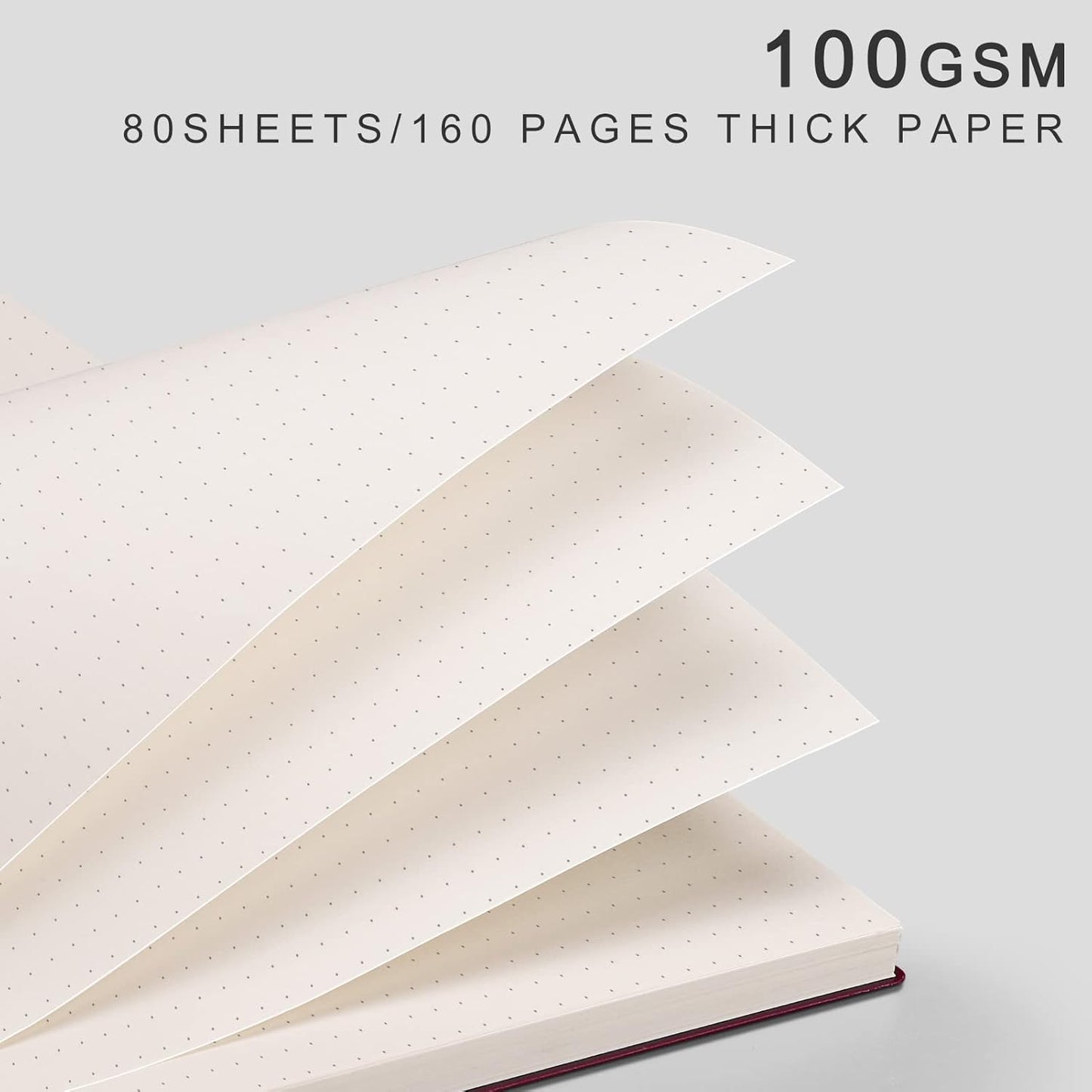 EMSHOI Dotted Journal Spiral Notebook 5.7" x 8.22" - 4 Pack 640 Pages 100gsm Thick Paper, A5 Dot Grid Notebook, Plastic Hardcover Dotted Notebook for Journaling Writing