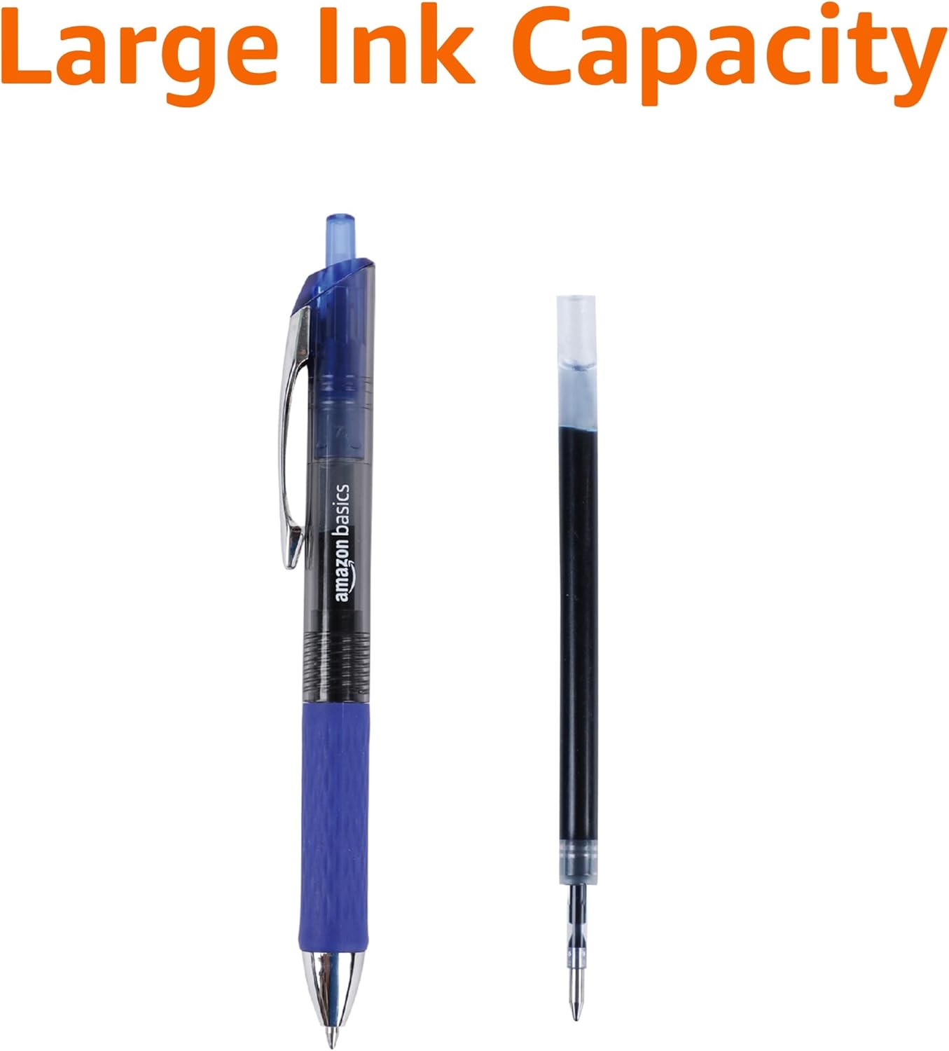 Amazon Basics Retractable Gel Pens, Fine Point 0.7mm, Smooth Writing, Assorted Colors, 12-Pack