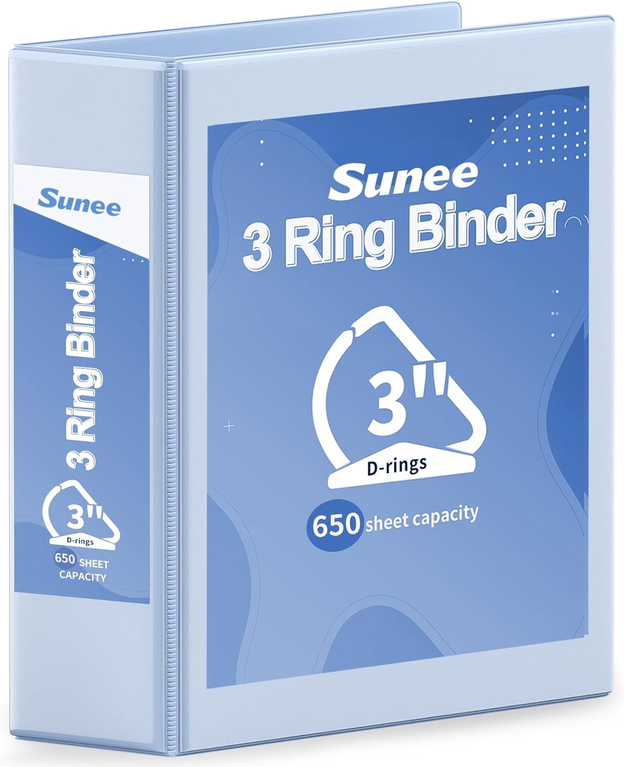 SUNEE 3 Ring Binder 2 Inch, Clear View Binder Three Ring PVC-Free (Fit 8.5x11 Inches) for School or Office Supplies, Light Purple, 1 Pack