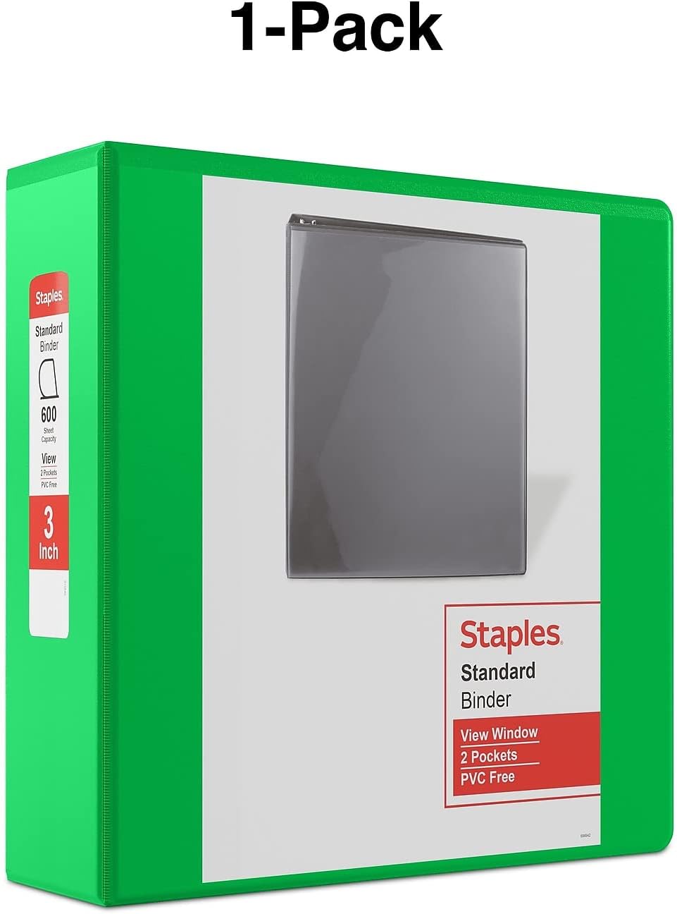 Staples Standard 2-Inch 3-Ring View Binder, Holds Up to 450 Sheets, Orange, Durable Binder for Office & School