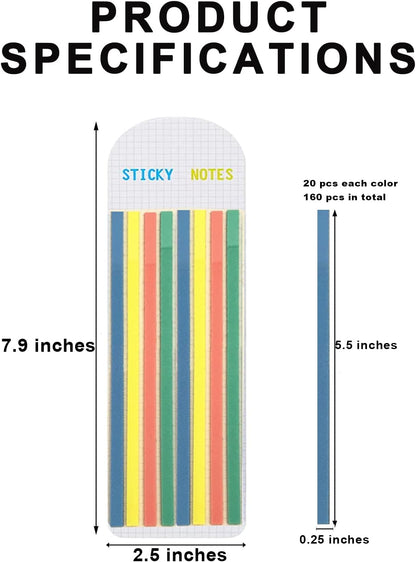 Potanro Sticky Tabs 1200 Pcs Sticky Book Tabs Colorful Annotation Tabs, Writable Transparent Sticky Notes Page Sticky Notes for School Supplies and Office Supplies (6 Sheets)