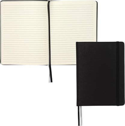 Samsill Large Hardcover Notebook, 240 Lined Notebook Pages, Black, 7.5 x 10 Inch