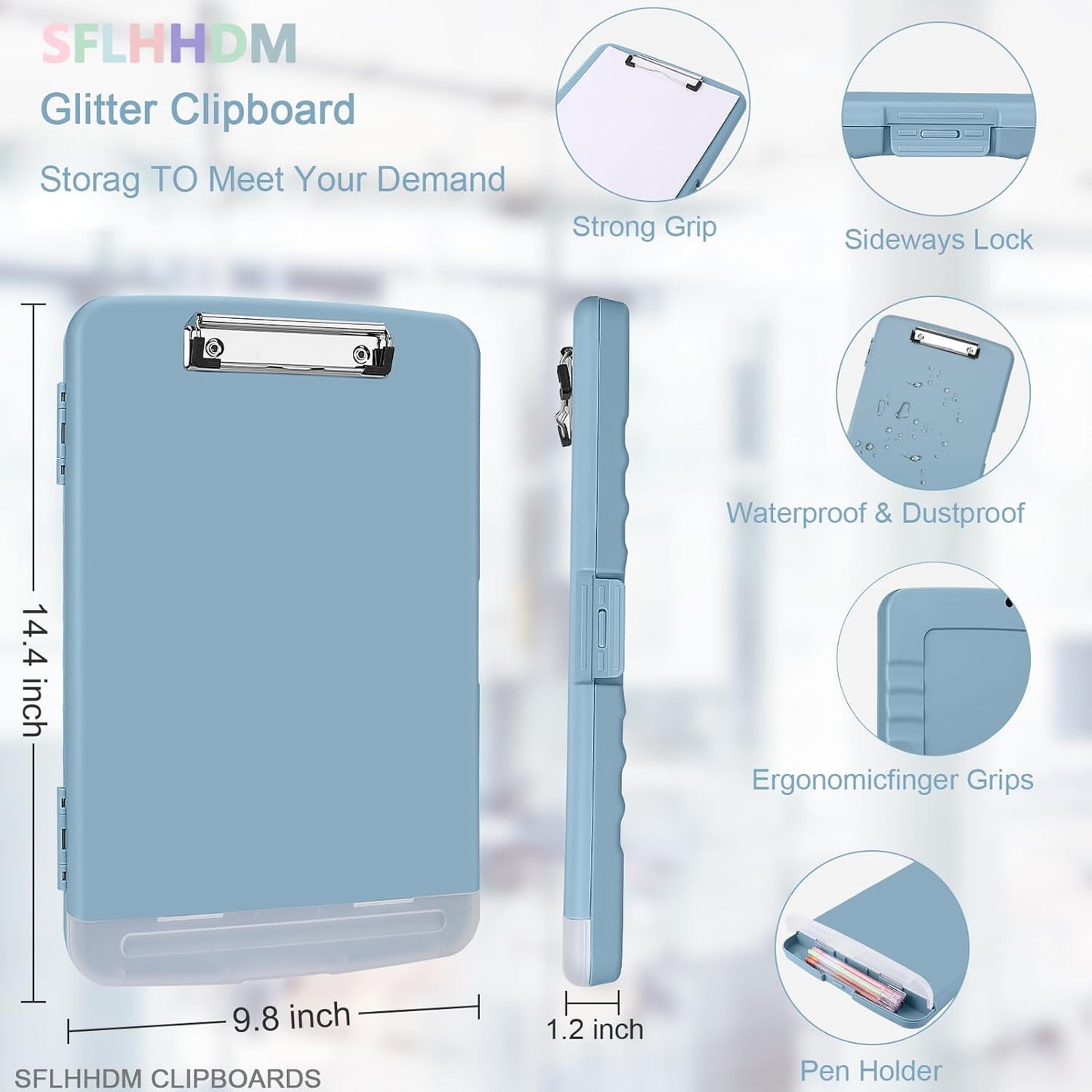 SFLHHDM Purple Clipboard, Clip Boards 8.5x11, Teacher Clipboards with Storage, Plastic Clipboard with Pen Holder, Clipboards Storage for Women Teachers Work, School & Office Supplies
