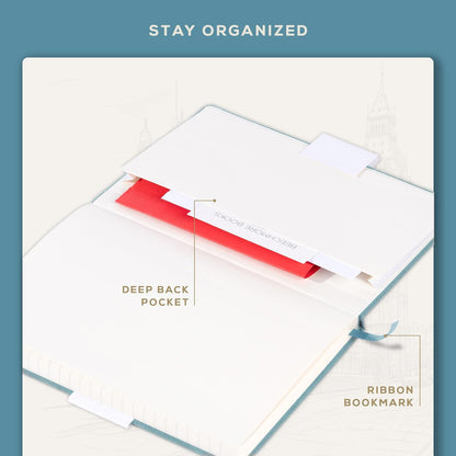 BEECHMORE BOOKS Large Lined Journal Notebook, 8.5" x 11.5" (A4) Hardcover Vegan Leather Executive Diary for Work, Thick 120gsm Paper, Lay-Flat Binding, Gift Box