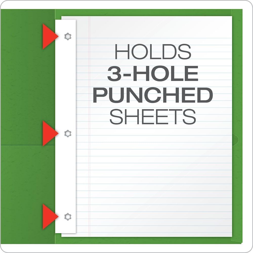 Oxford Two-Pocket Folders w/Fasteners, Red, Letter Size, 25 per Box (57711)
