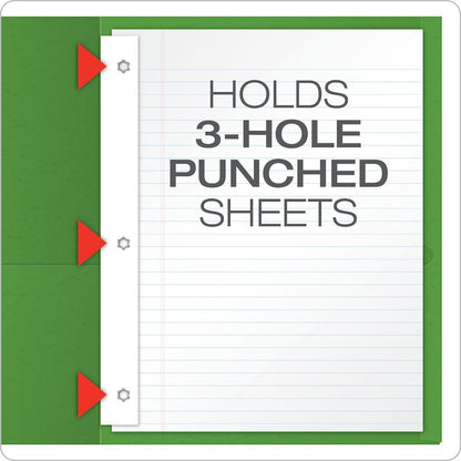 Oxford Two-Pocket Folders w/Fasteners, Red, Letter Size, 25 per Box (57711)