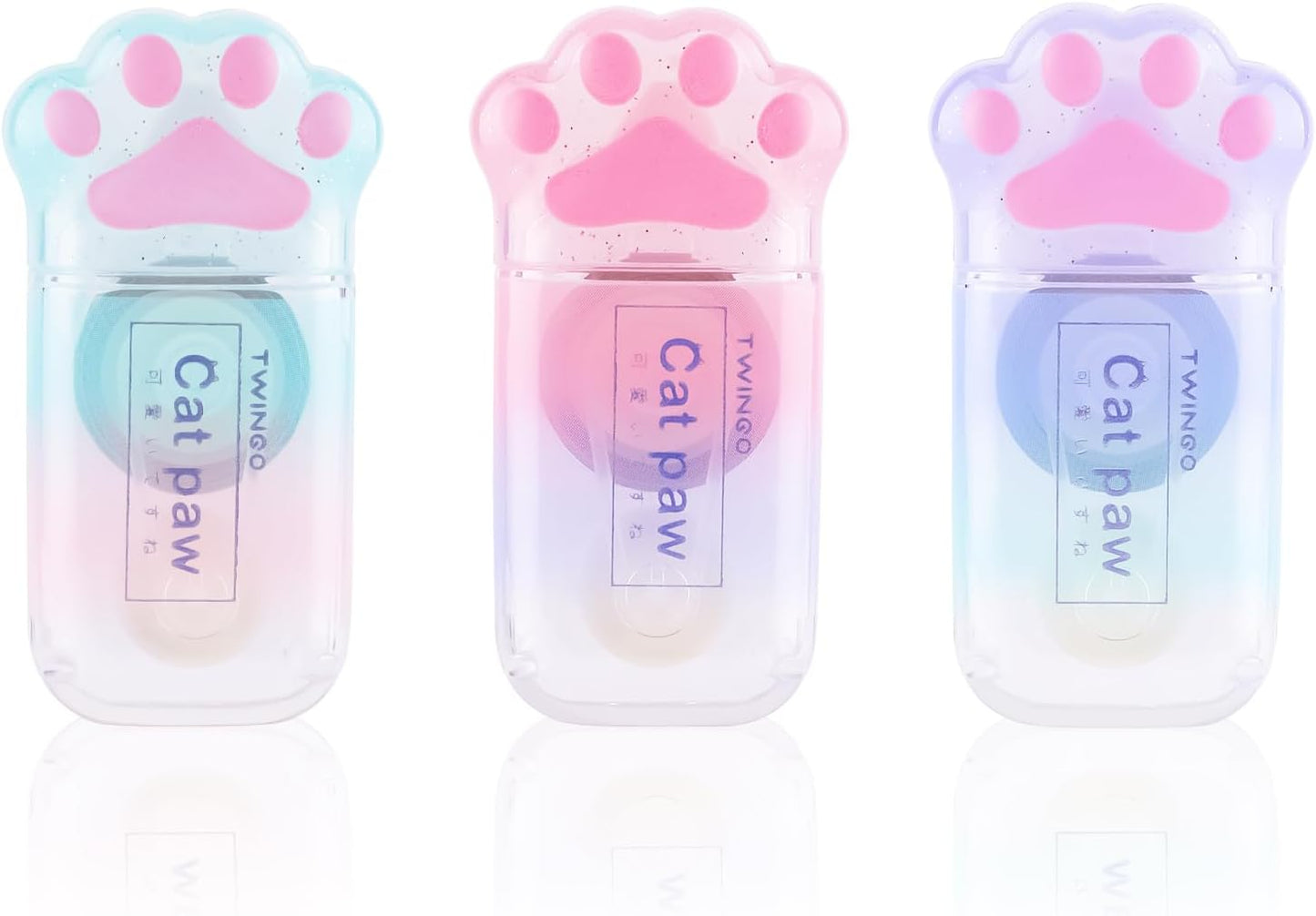 3 Pack White Out Correction Tape, Cute Mini Correction Tape, Kawaii Cat Paw White Out Tape for Cat Lovers Students and School Office Supplies