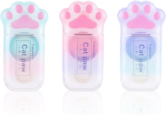 3 Pack White Out Correction Tape, Cute Mini Correction Tape, Kawaii Cat Paw White Out Tape for Cat Lovers Students and School Office Supplies