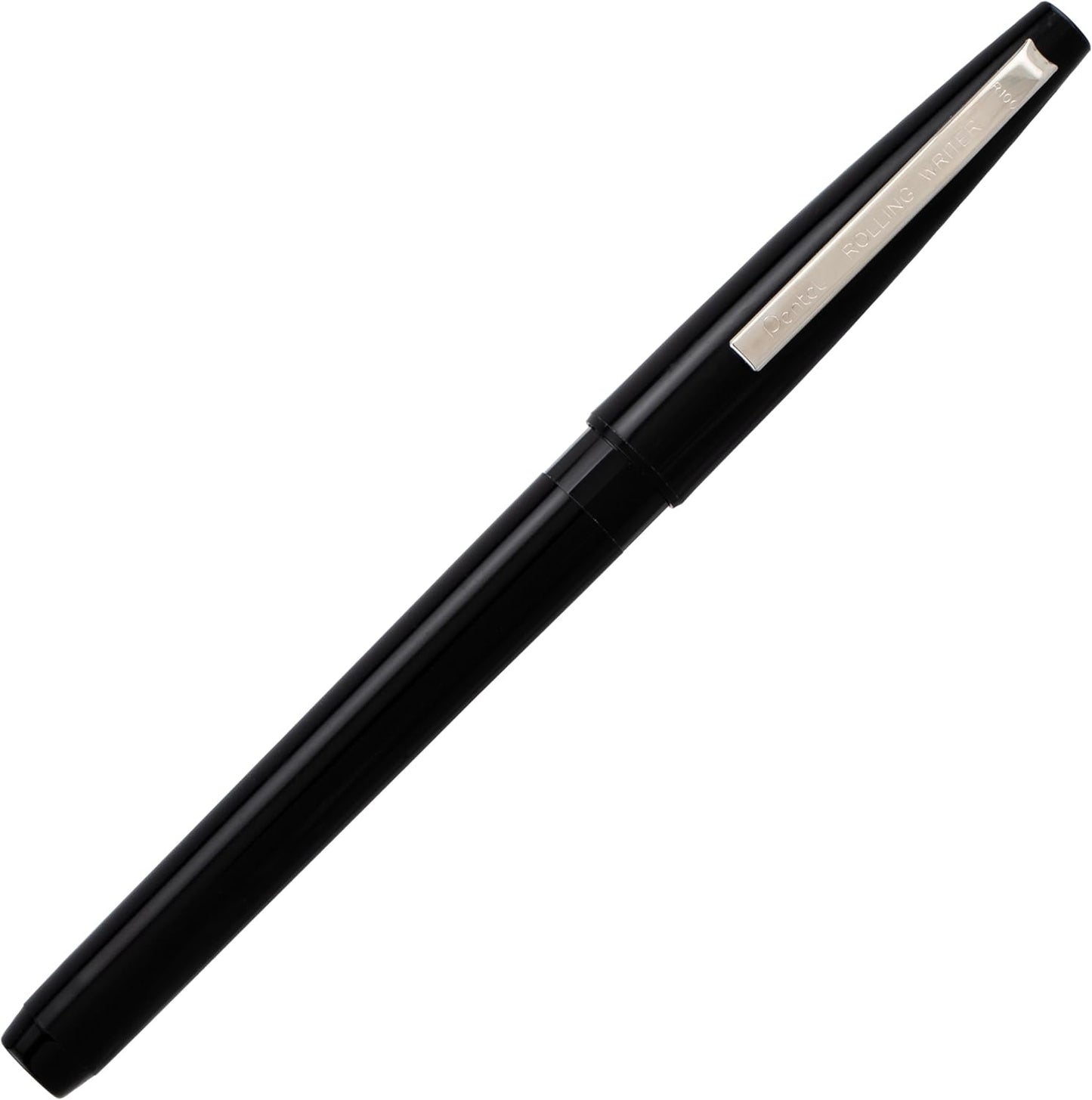 Pentel Rolling Writer Pen, 0.8 Millimeter Cushion Ball Tip, Black Ink, Box of 12 (R100-A)