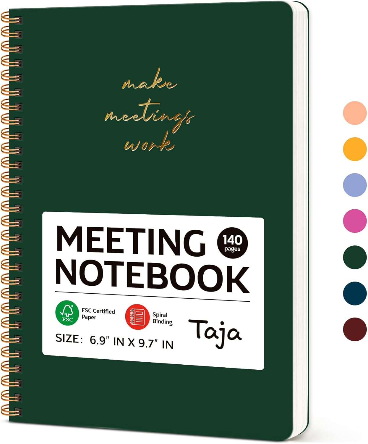 Meeting Notebook for Work Organization - Work notebook with action items, Meeting Minutes Planner Notebook, Perfect Office Supplies for Men & Women - Pink