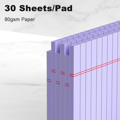 5pcs Small Note Pads 5x8 Notebook College Ruled Legal Pads Color Notepads 5 Pack Study Back Writing Pads 5 x 8 Perforated Narrow Ruled Pads of Paper for School & Office Supplies 30 Sheets/Pack