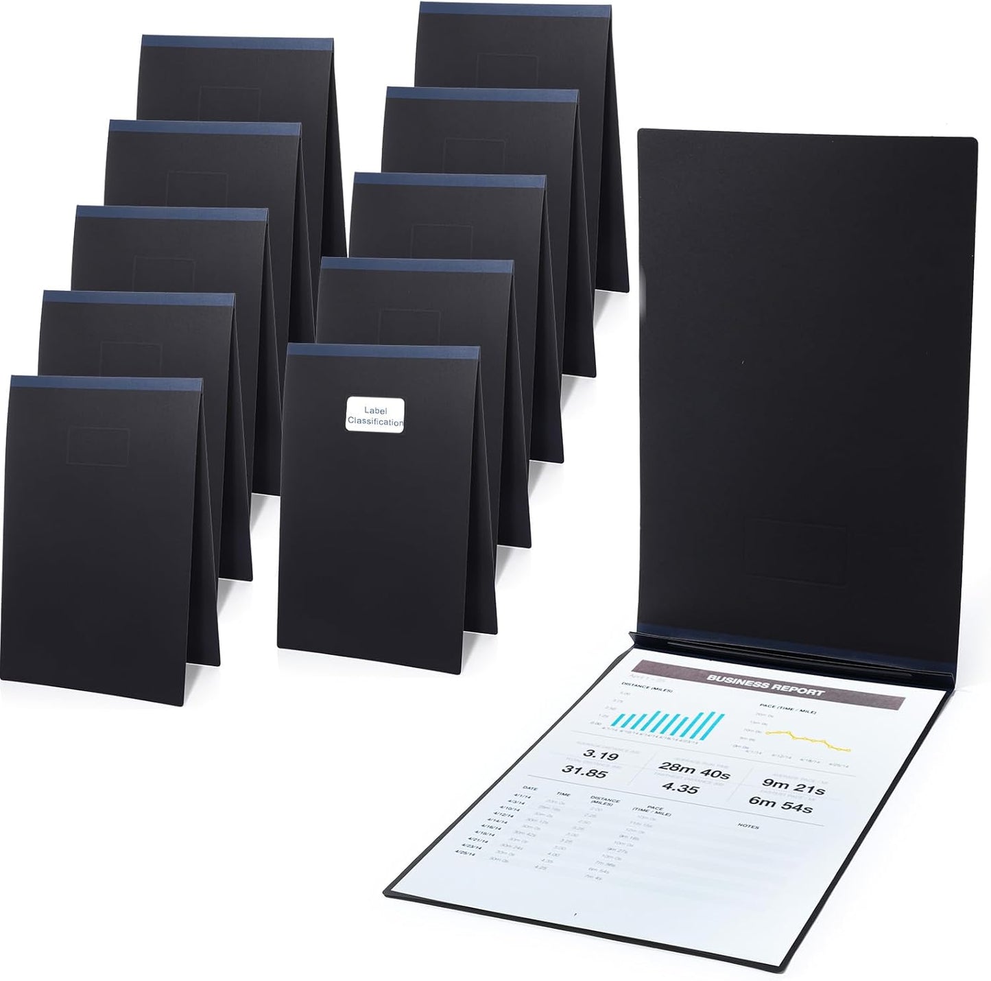 Fullhawl 10 Pcs Vertical Pressboard Report Cover 11x17 Pressboard Binder Folder with Metal Prong Presentations Portfolio Binder, 3'' Capacity to Neatly Bind Reports, Proposals(Black,11 x 17 Inch)