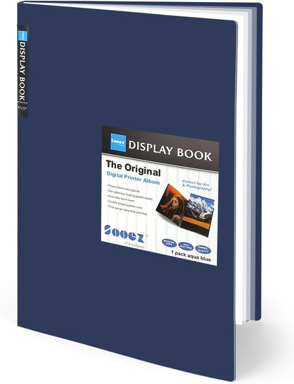Sooez Art Portfolios 11"x17", Large Portfolio Folder with 30 Pockets & Black Inner Sheets, Display 60 Pages, 11 x 17 Presentation Book for Artwork Storage, Binder with Plastic Sleeves for Artist