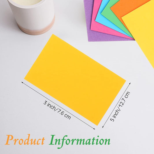 Fainne 300 Pcs Blank Index Cards 180 Gsm Thick Card Stock Assorted Color Neon Blank Flash Cards Colorful Study Notecards for Organizing(3 x 5 Inch,Soft Color)