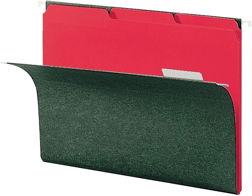 Smead Interior File Folder, 1/3-Cut Tab, Letter Size, Aqua, 100 per Box, Expandable File Folders for Filing Cabinet