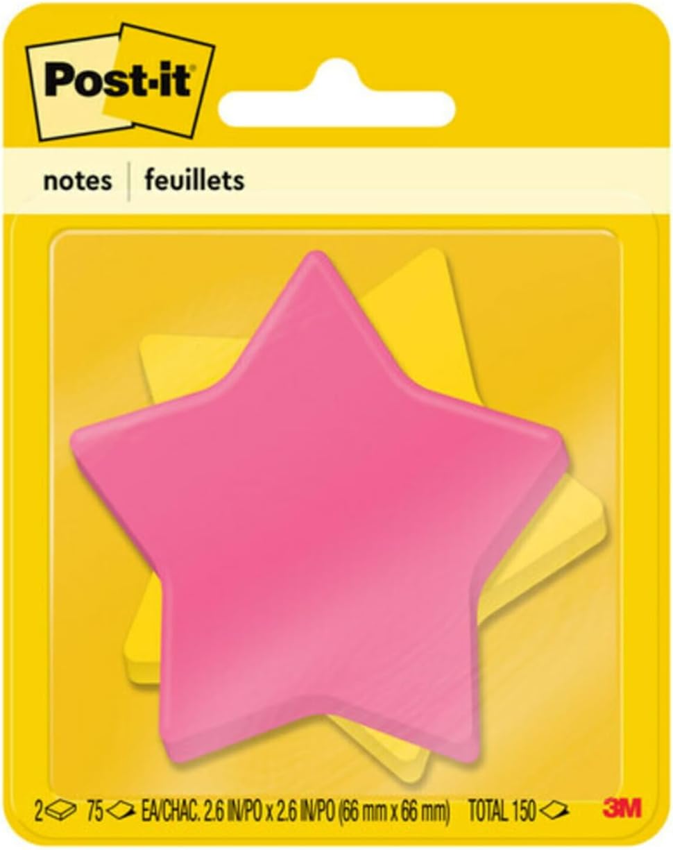 Post-it Notes, Daisy Shape, Assorted Colors, 2.6x2.6 in, 2 Pads, 75 Sheets/Pad (7350-DSY)