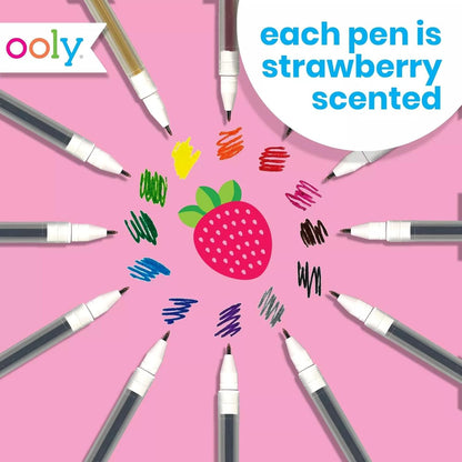 Ooly Scented Yummy Yummy Glitter Gel Pens Set of 12-1.00mm NIB Scented Glitter Pens for Kids and Adults, Art and Stationery Supplies