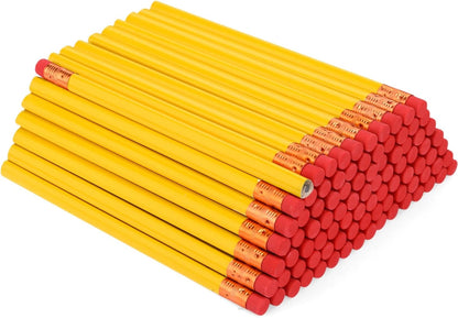Fainne 96 Pcs Jumbo Pencil with Black Core Cedar Wooden Pencil with Eraser for Carpenters Students Teachers School Construction Woodworkers Beginners Office Workers(Red,Classic)