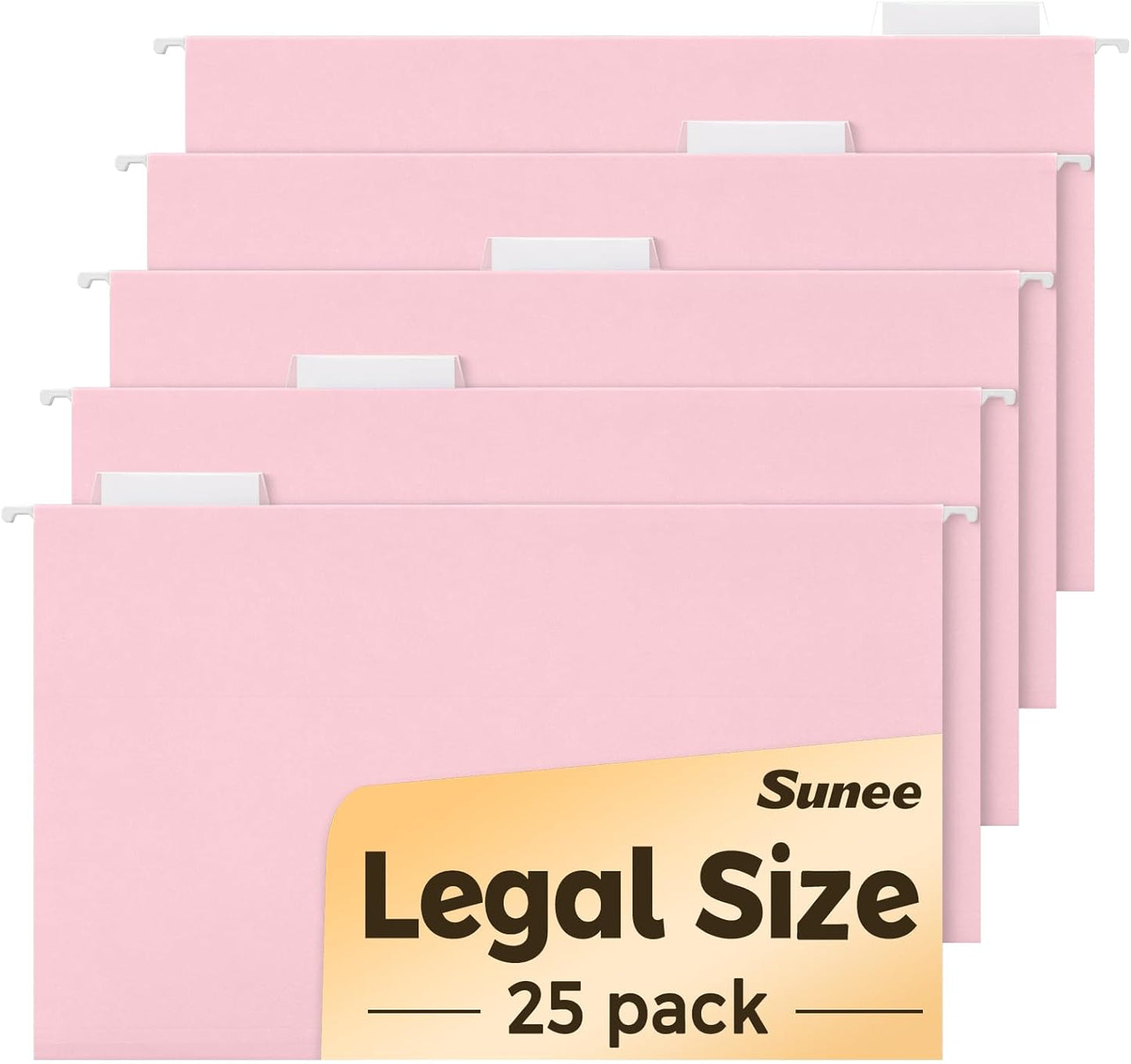 SUNEE Hanging File Folders Legal Size, Black File Folders 25 Pack 1/5-Cut Tabs, Stay Organized for Your Home and Office Bulk File and Documents