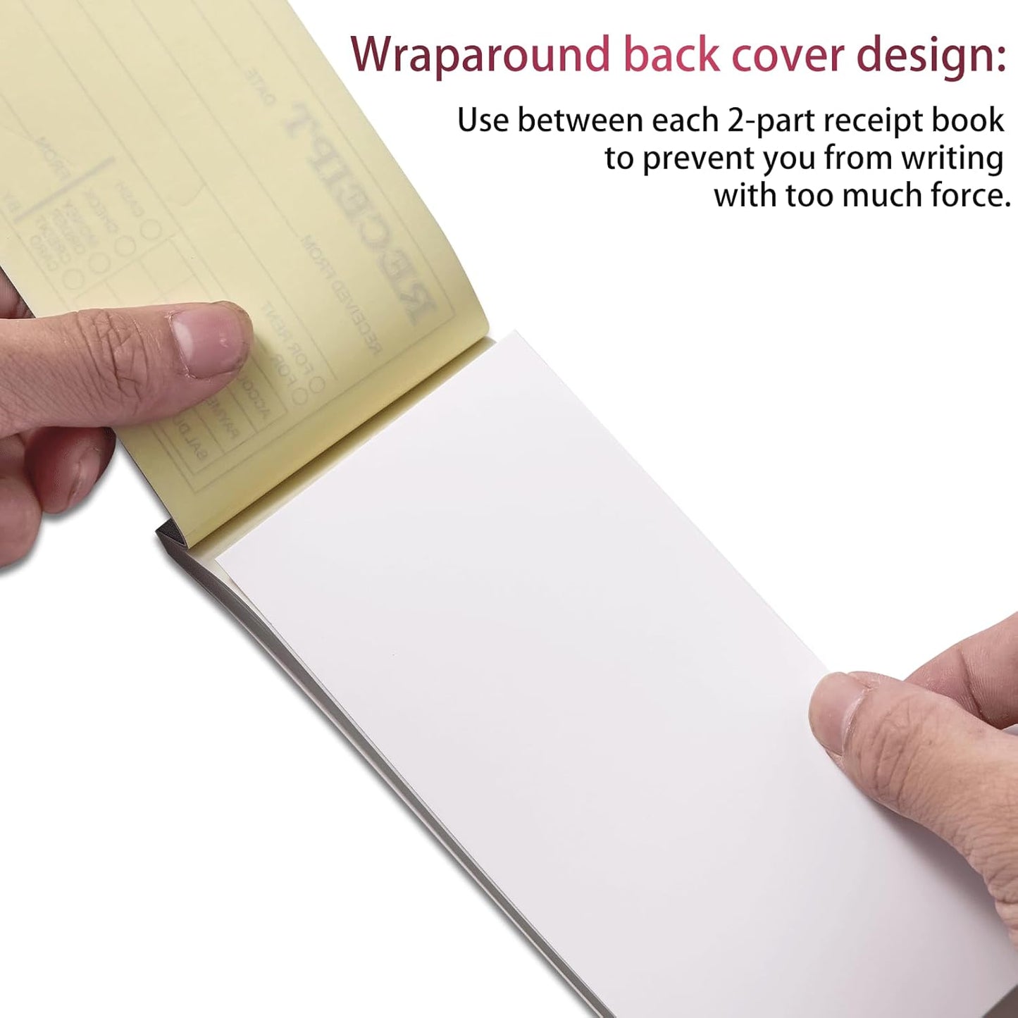 XKDOUS 2 Pack Money and Rent Receipt Book, 2-Part Carbonless, 2-3/4" x 6-1/2" Receipt Book for Small Business, 50 Sets per Book