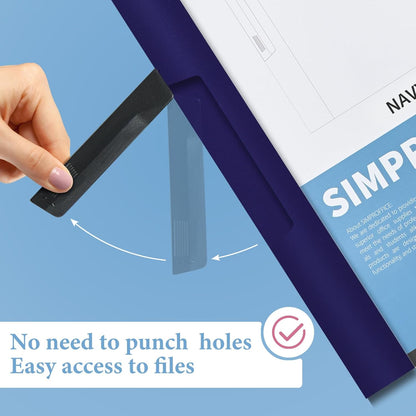 36 Pack Swing Clip Report Covers, Plastic Presentation Folders with Clip for Professional Use, Clear Front and Navy Blue Frosted Back, 9 x 11.4 Inches for Letter Size