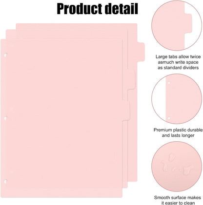 8Pcs 3 Ring Black Binder Dividers with 8 Tabs,A4 Sturdy Plastic Dividers Aesthetic Dividers for Binder,Insertable Black Binder for Office Homework Notebook Binder Page Supplies