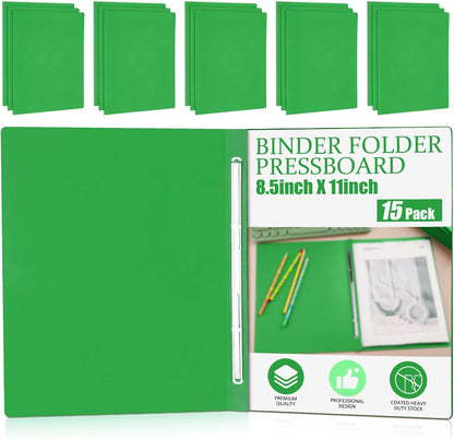 Zhanmai 15 Packs 8.5'' x 11'' Pressboard Report Covers, Metal Prong Fastener with Compressor, Letter Size 3'' Capacity Presentation Report Folder to Neatly Bind Reports, Proposals, Documents(Blue)