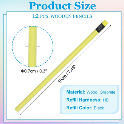 PATIKIL Triangle Wooden Pencils Bulk, 12 Pack HB Graphite Pencils with Eraser for Office Supplies, Engineering Marking Writing Art Drawing Supplies, Purple-Pink