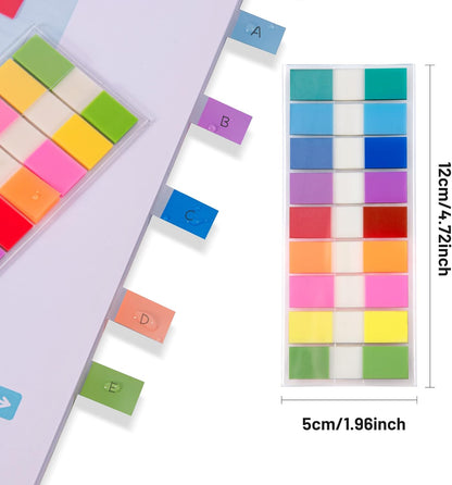 Golcellia Fluorescent Translucent Sticky Note Flags, 1200 Pcs Total, Pack of 10 Color Tabs, Arrow Index Tabs, Page Flag Markers