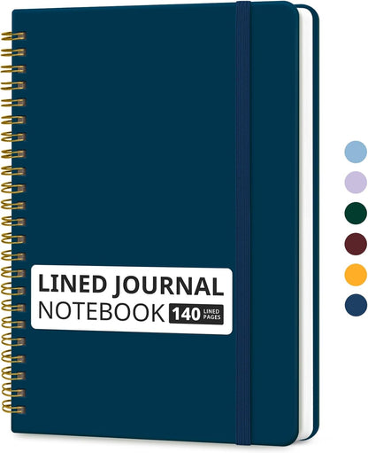Taja Lined Spiral Journal Notebook for Women & Men, 140 Pages, College Ruled Hardcover Notebook for Work & Note Taking, Journals for Writing, A5(5.7" x 7.9") - Green