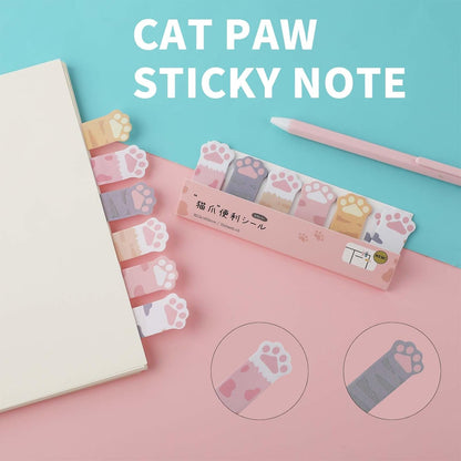cobee 360Sheets Cute Animals Sticker Bookmarks, 3 Packs Cat Paw Memo Pad Sticky Notes Self Adhesive Tab Notes Page Markers Flags Index Bookmark Marker Pad for Office School