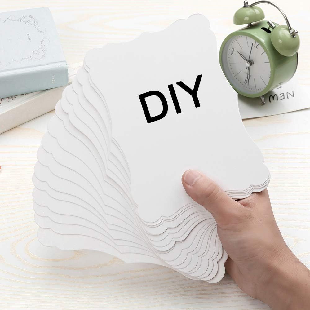 50 Pack Blank Kraft Cards Cardstock Thick Paper Brown Greeting Cards for DIY Gift Card Menus, Baby Shower and Wedding Invitations (Multicolored, 5x7IN)