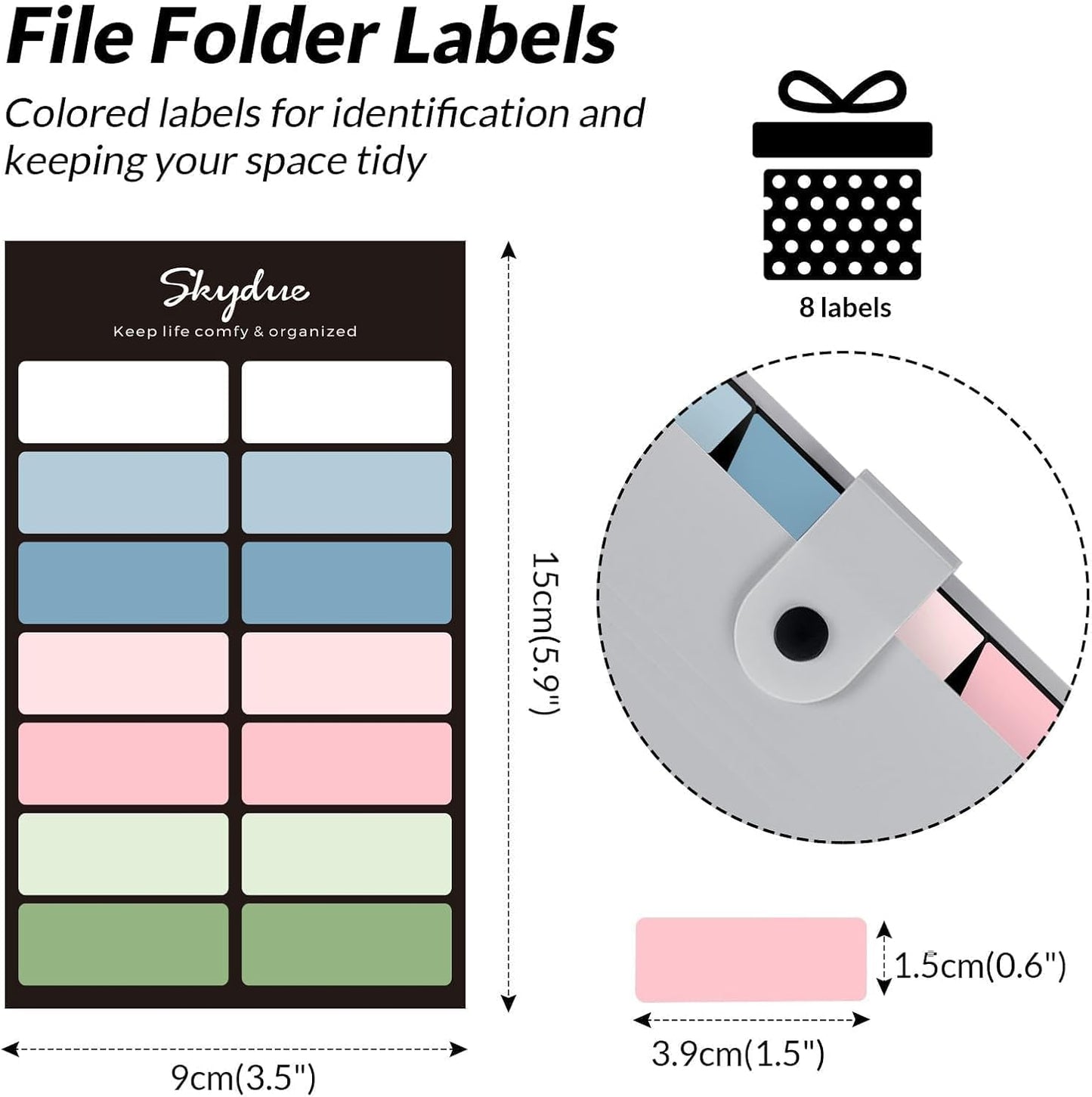 SKYDUE Expanding File Organizer with 8 Pockets, Accordion File Folders with Labels, Portable Document Paper Bill Receipt Organizer, Home College School Office Supplies, Letter Size, Blue