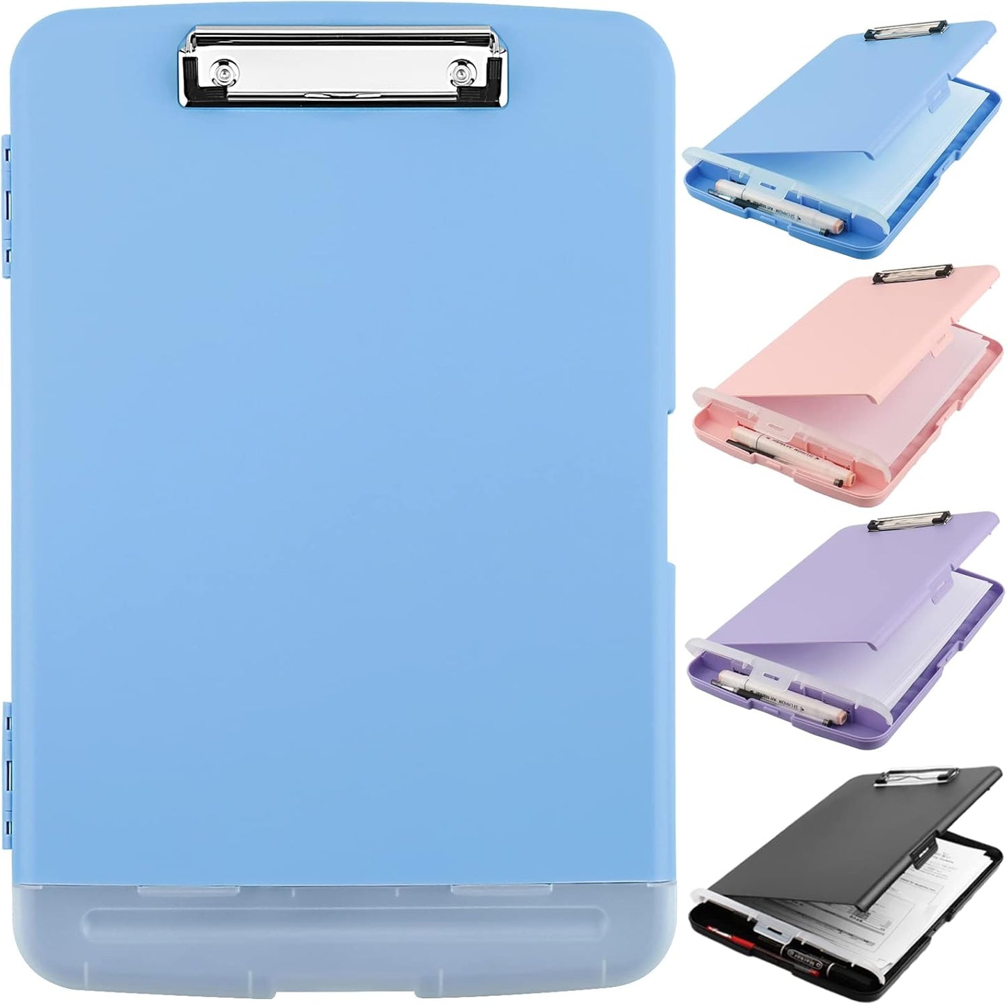 SFLHHDM Purple Clipboard, Clip Boards 8.5x11, Teacher Clipboards with Storage, Plastic Clipboard with Pen Holder, Clipboards Storage for Women Teachers Work, School & Office Supplies
