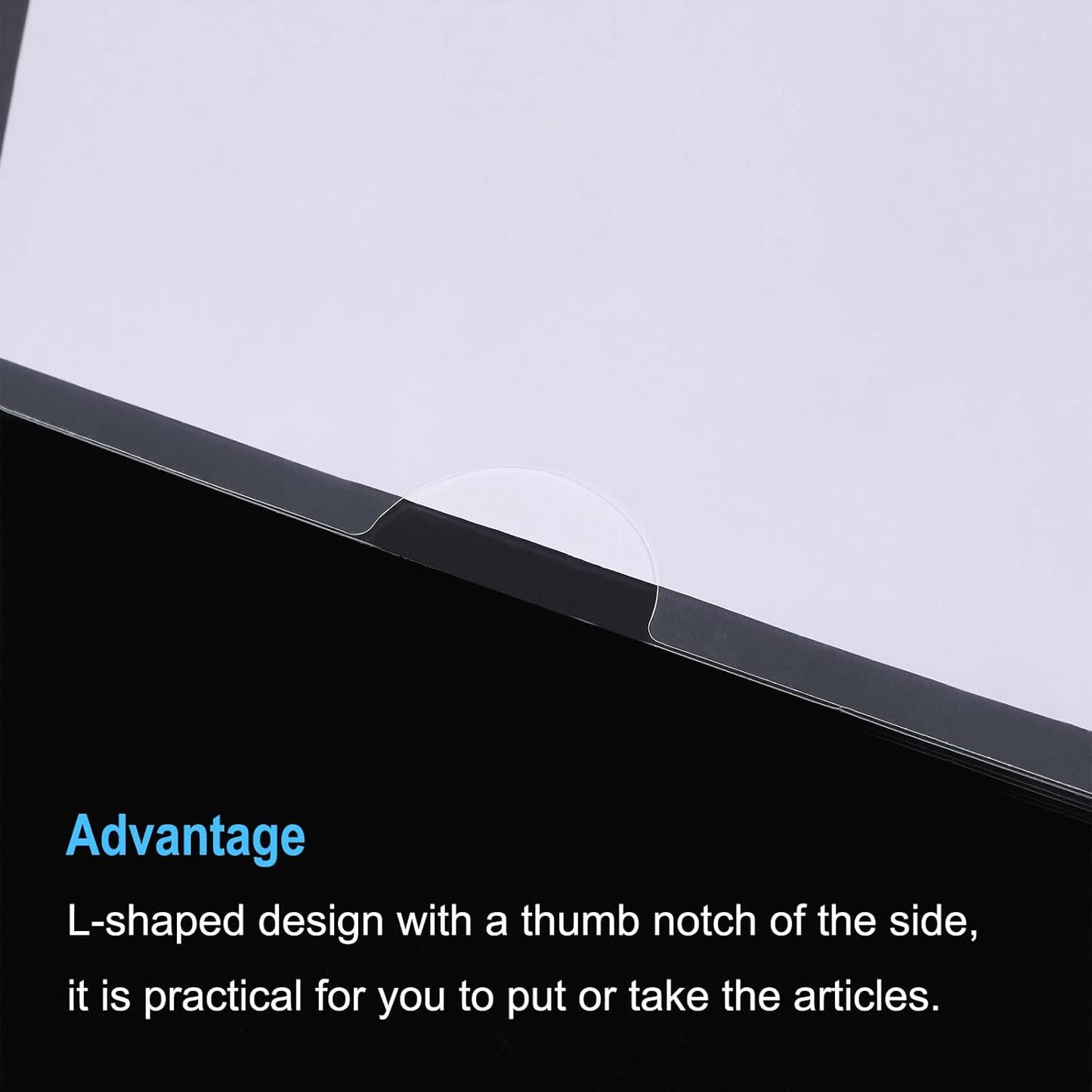 PATIKIL L Type Folders 12 Pack A4 Plastic File Project Pockets Clear Paper Document Jacket Sleeve for Office, Yellow
