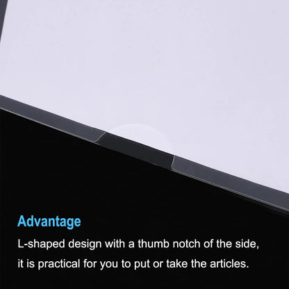 PATIKIL L Type Folders 12 Pack A4 Plastic File Project Pockets Clear Paper Document Jacket Sleeve for Office, Yellow