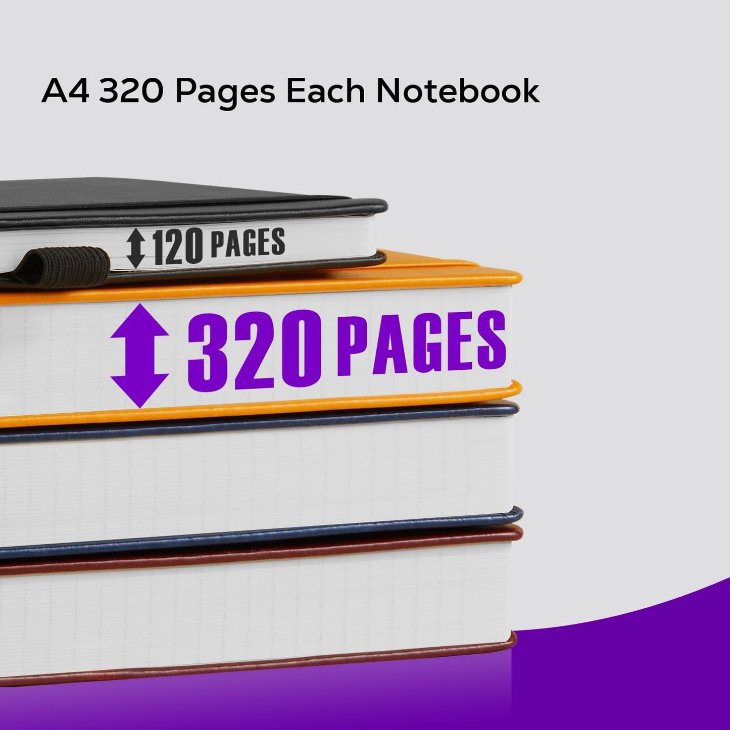 Hardcover Lined Notebook Journal for Writing, 320 Pages Leather Thick College Ruled Notebook Journal with 100GSM Paper, A5 (5.7'' X 8.4'') Daily Journal for Women Men Work Organization, Black