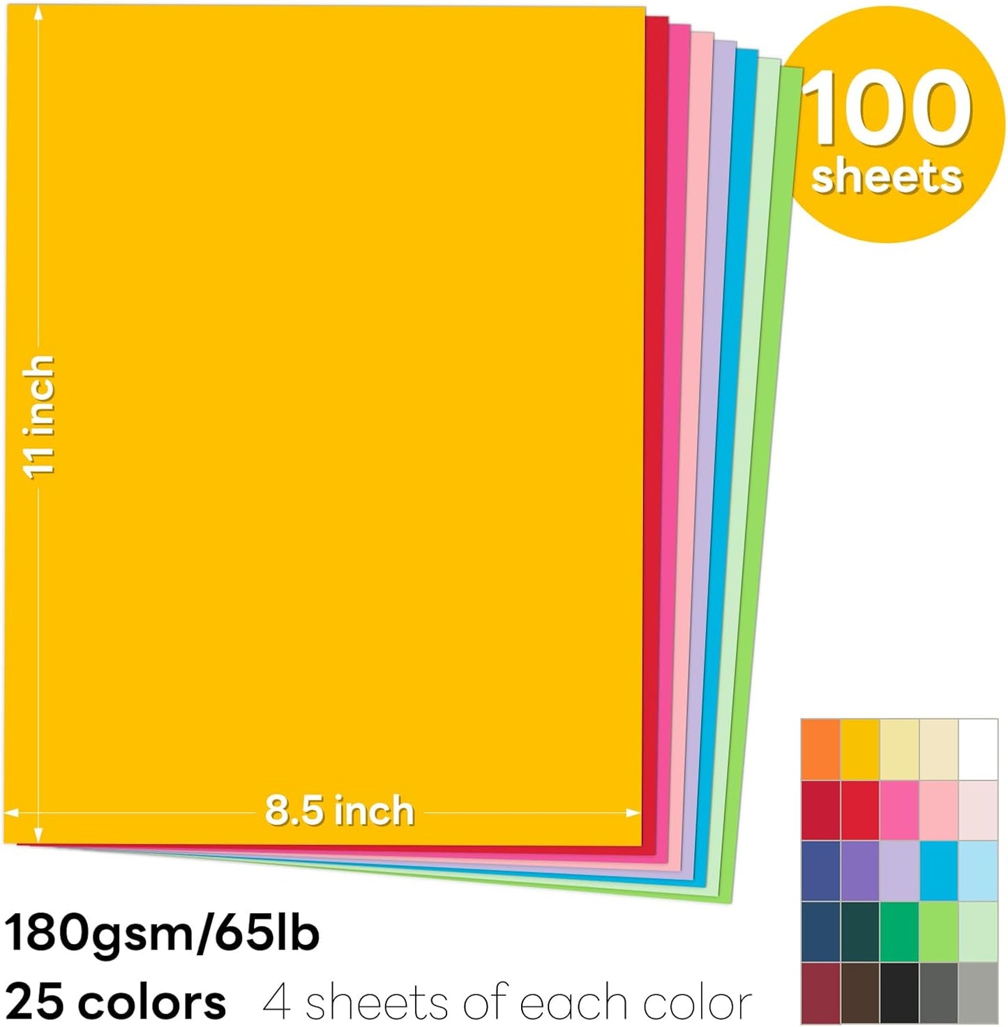 100 Sheets Cream Cardstock 8.5 x 11 Off White Card Stock,Goefun 65lb Ivory Paper Printer Paper for Cards Making, Office Printing, Wedding