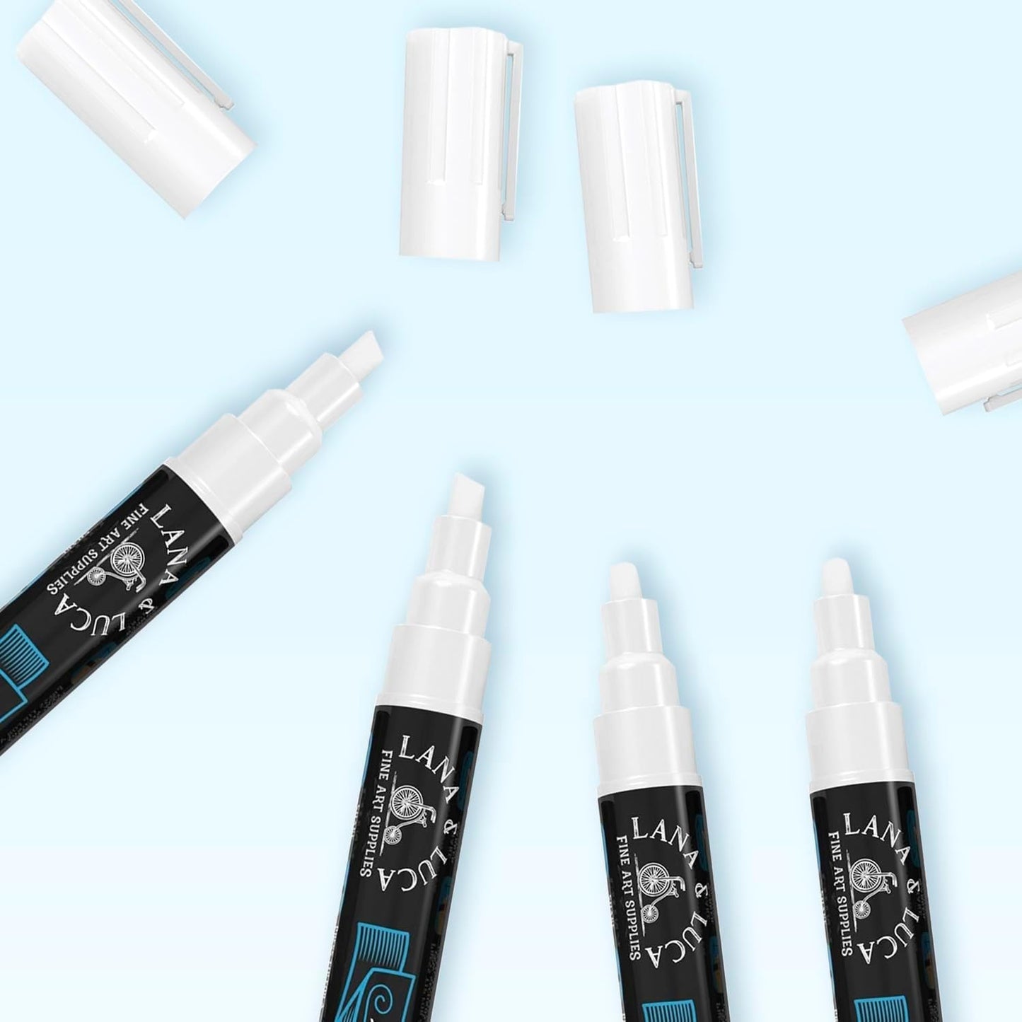 Liquid Chalk Marker Pen - White Dry Erase Marker - Chalkboard Signs, Windows, Blackboard, Glass (6 Pack) 3-6mm Reversible Tip, 3-3mm Fine Tip