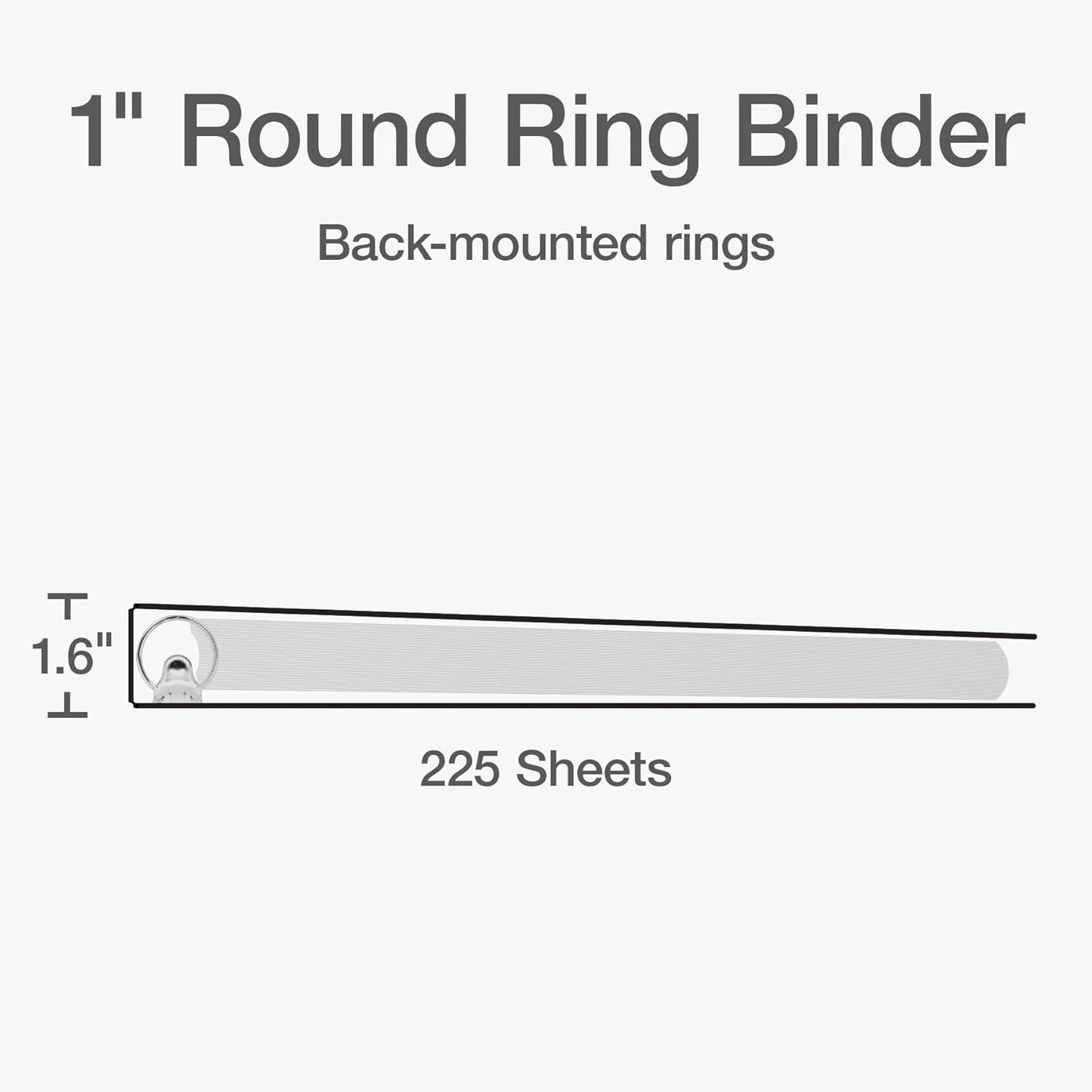 Oxford Ring Binders, 1.5" Round Ring Binders, View Binder, Covers on 3 Sides, XtraLife Hinge, Non-Stick, PVC-Free, White, 350 Sheet Capacity (1002547)