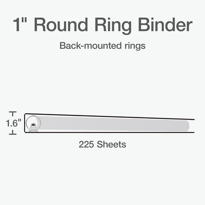 Oxford Ring Binders, 1.5" Round Ring Binders, View Binder, Covers on 3 Sides, XtraLife Hinge, Non-Stick, PVC-Free, White, 350 Sheet Capacity (1002547)
