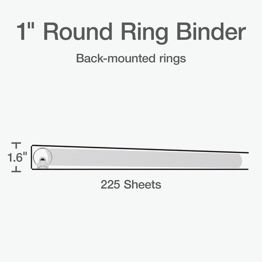 Oxford Ring Binders, 1.5" Round Ring Binders, View Binder, Covers on 3 Sides, XtraLife Hinge, Non-Stick, PVC-Free, White, 350 Sheet Capacity (1002547)