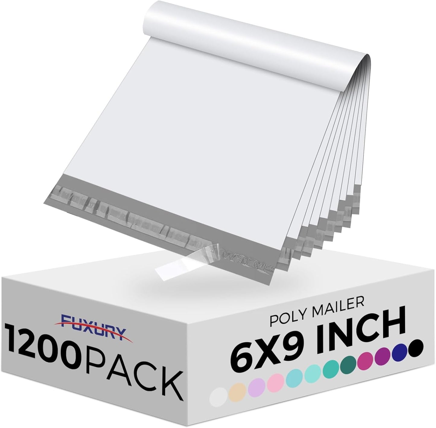 Fuxury Poly Mailers 10x13 Inch 100 Pack,Shipping Bags for Clothing,Strong Adhesive Mailing Envelopes,Heavy Duty Self Seal Plastic Postal Return Package Bags for Books Accessories Business,White