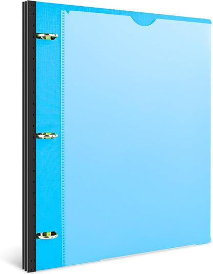 INFUN Telescoping 3 Ring Binder - 4PCS, Portable Plastic 3 Ring Binder with Telescoping Spine, Binders with Foldable Front Cover Holds 8.5"x11" Paper for School, Office, Homes