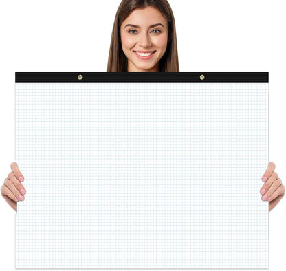 Large Engineering Graph Paper Pad - 22" x 17" Grid Paper Notepad, 4"x4" Blue Grid 50 Sheets/100 Pages Paper for Engineer Architect Designer Mathematician Draftsman