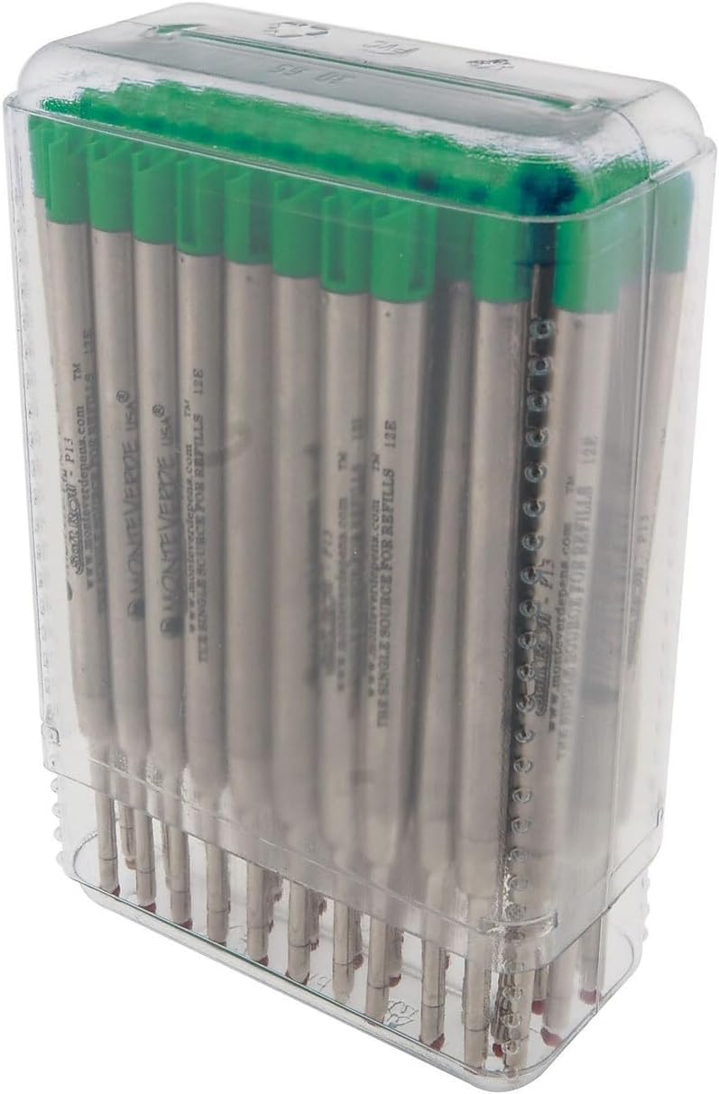 Monteverde Soft Roll Ballpoint Pen Refills to Fit Parker-Style Pens, Medium Point, Brown, 2-Pack, Smooth Writing Technology for Parker, Conklin, Schmidt, and More