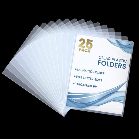 Sooez 15 Pack Clear Document Folder, Plastic Sleeves for Paper 8.5 x 11, Plastic File Folders Paper Sleeves Protector, Heavy Duty Poly File Jacket Sleeves Pocket Folder Cover,5 Assorted Colors