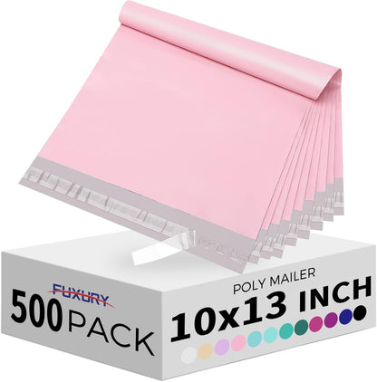 Fuxury Poly Mailers 14.5x19 Inch 50pc Shipping Bags for Small Business Mailing Envelopes for Clothing,Self Seal Shipping Envelopes Waterproof Poly bags Durable Packaging Bags Light Pink